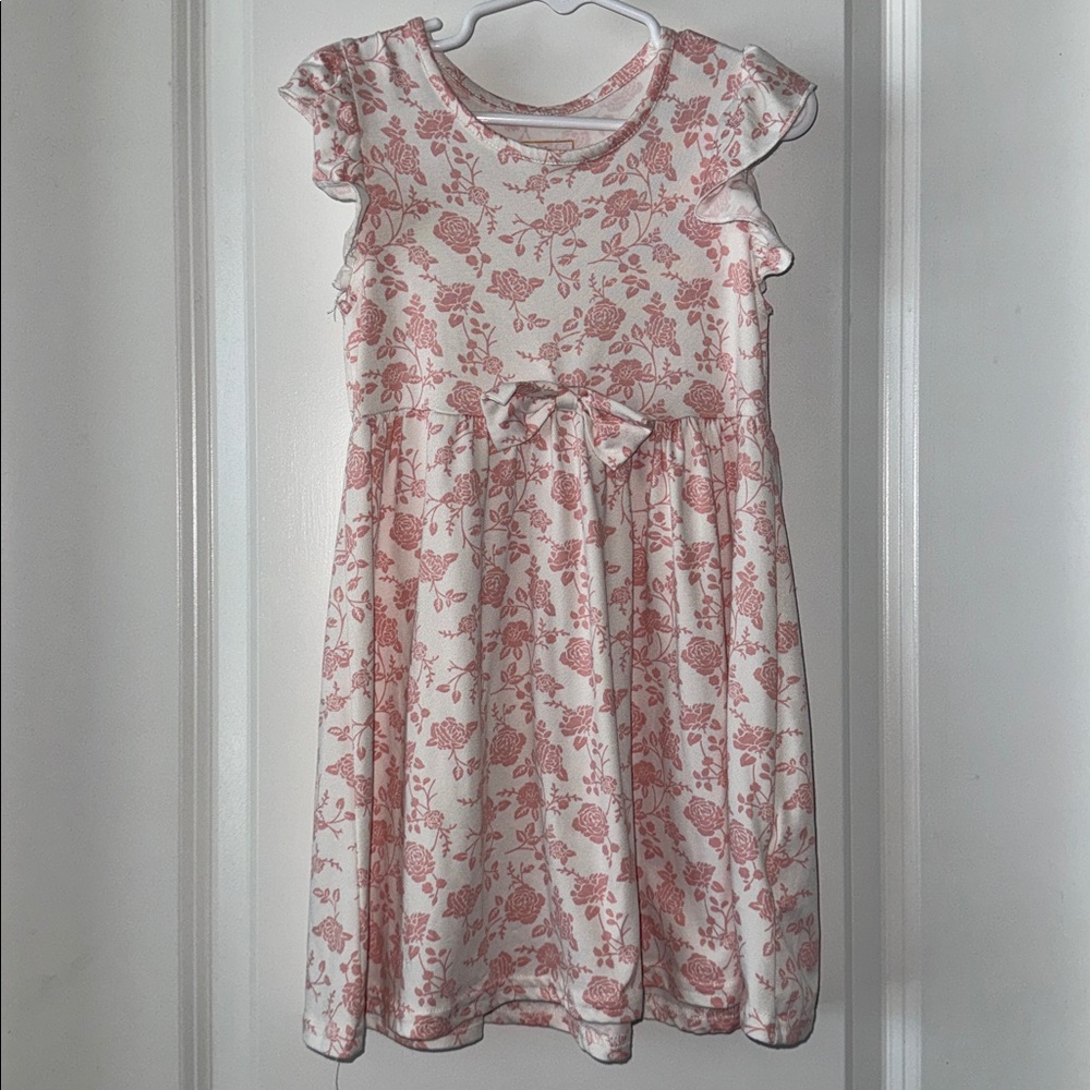 Floral Pink and White Dress
